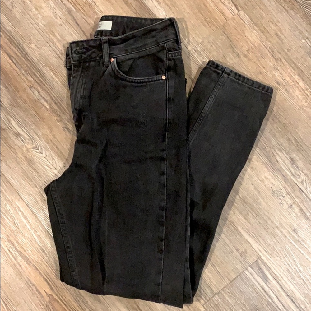 black topshop mom moto jeans